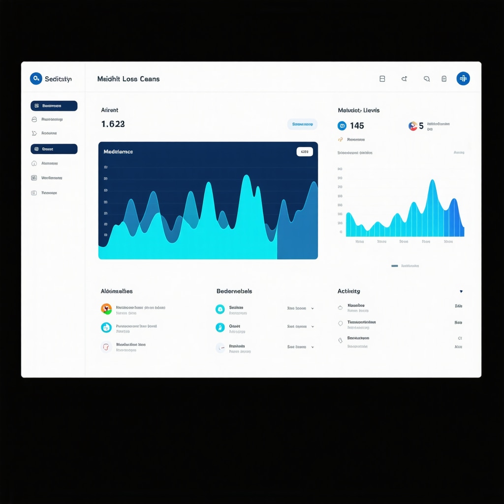 Digital health interface showing AI analytics for injectable weight loss medication management