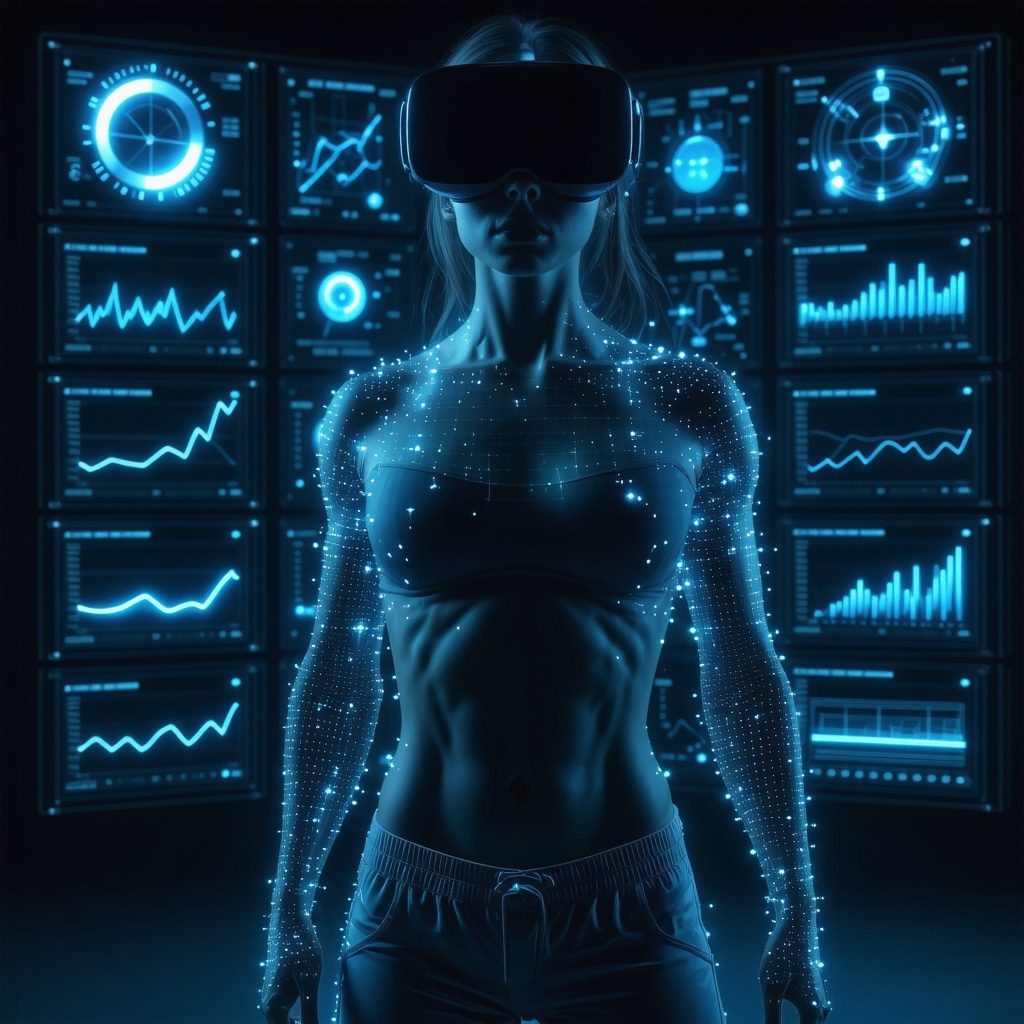 Futuristic telemedicine interface depicting AI analytics, VR immersion, and genetic data for personalized weight loss treatment