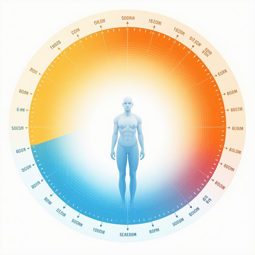 Diagram depicting circadian rhythm's impact on fat metabolism and meal timing for optimized weight loss