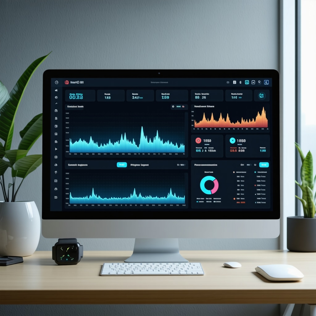 Futuristic clinical dashboard showing personalized weight loss pharmacogenomics data integrated with wearable device metrics and AI-powered treatment recommendations