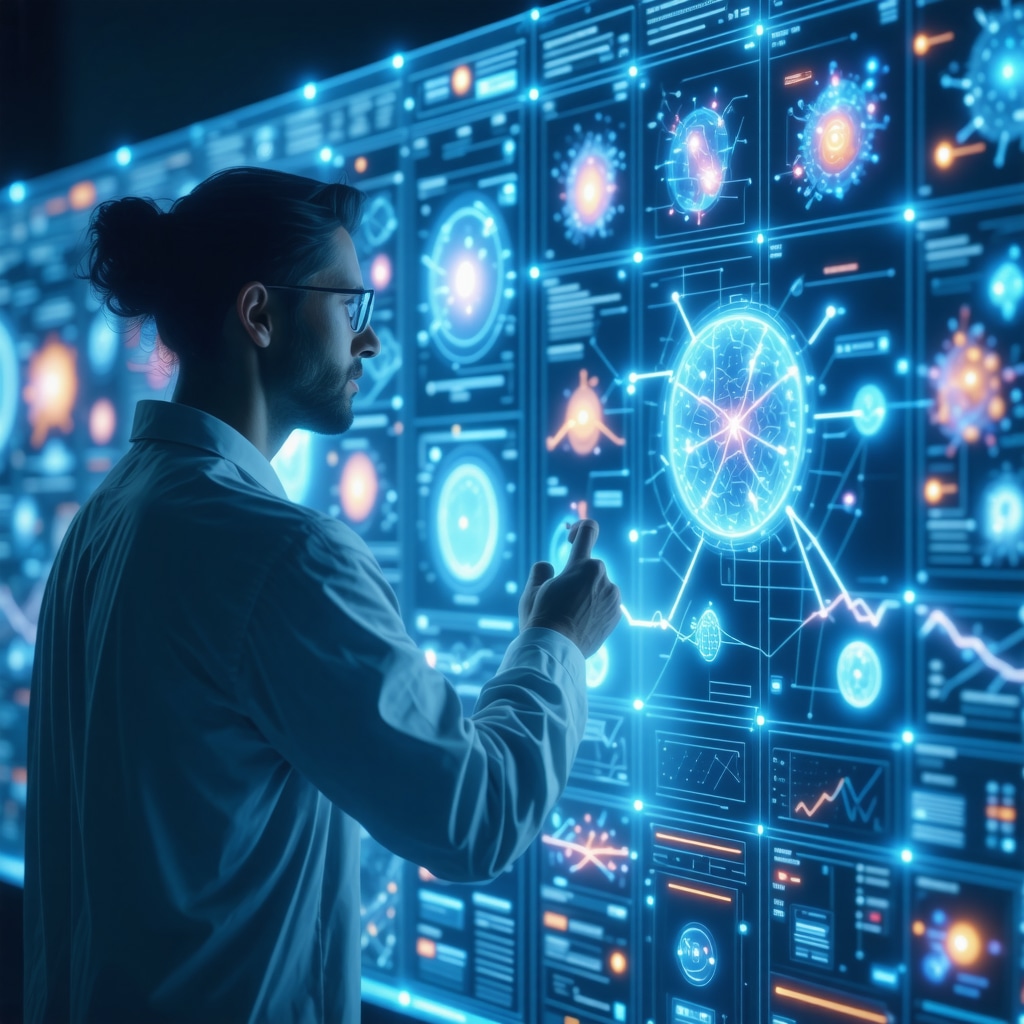 Clinician using digital interface displaying genetic and metabolic data for personalized GLP-1 and dual agonist therapy management