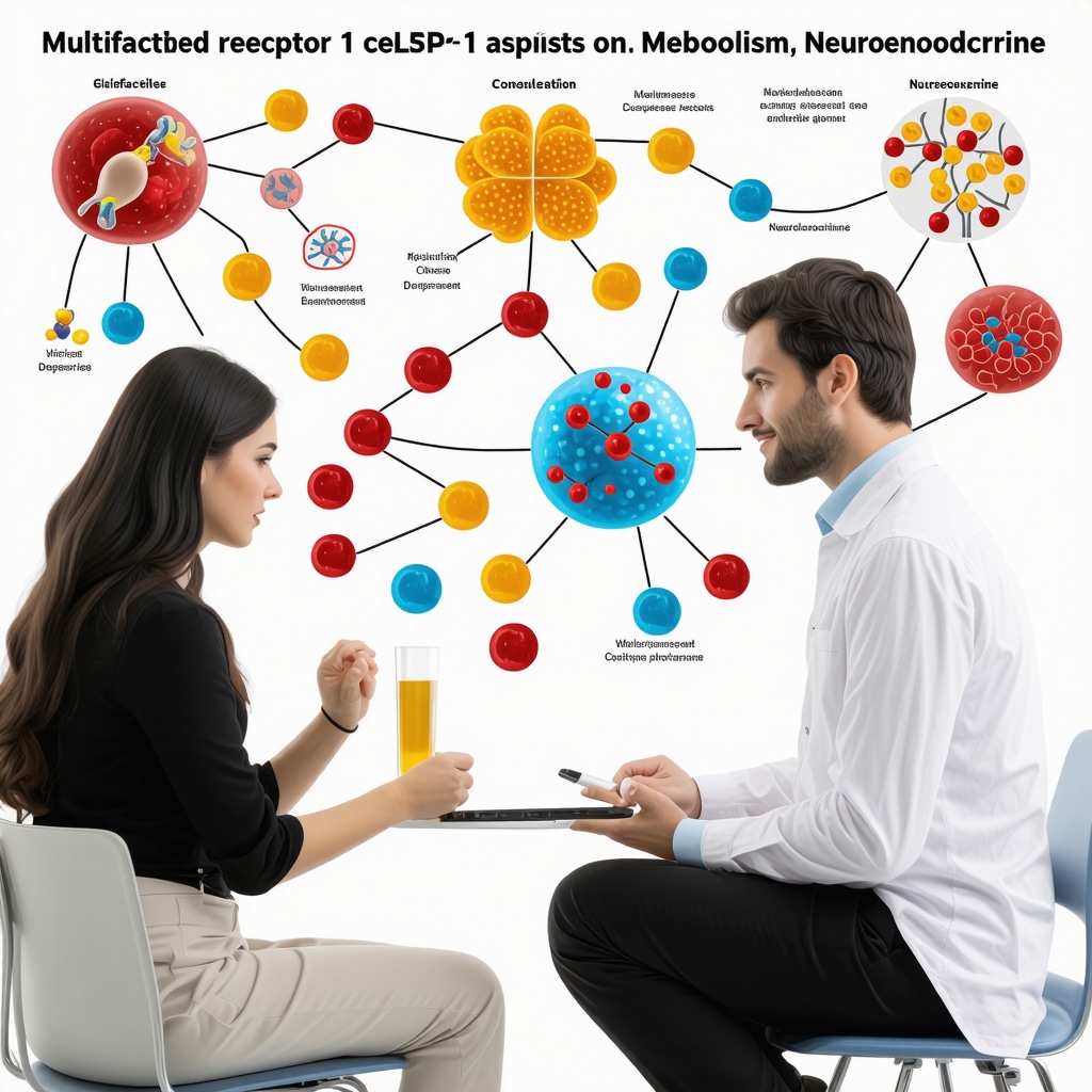 Illustration showing GLP-1 receptor agonists mechanisms and personalized medical weight loss consultation