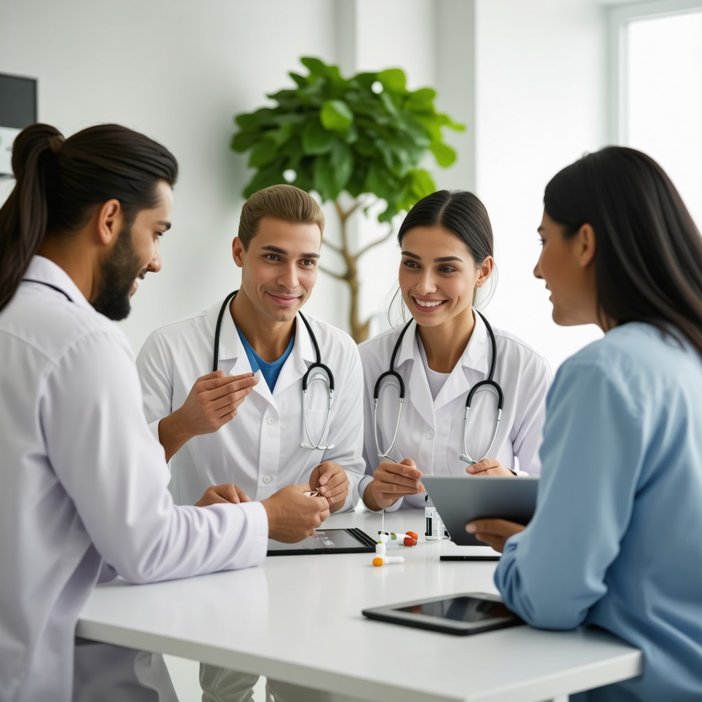 Healthcare professionals collaborating in a clinic, focusing on advanced weight loss injection treatments