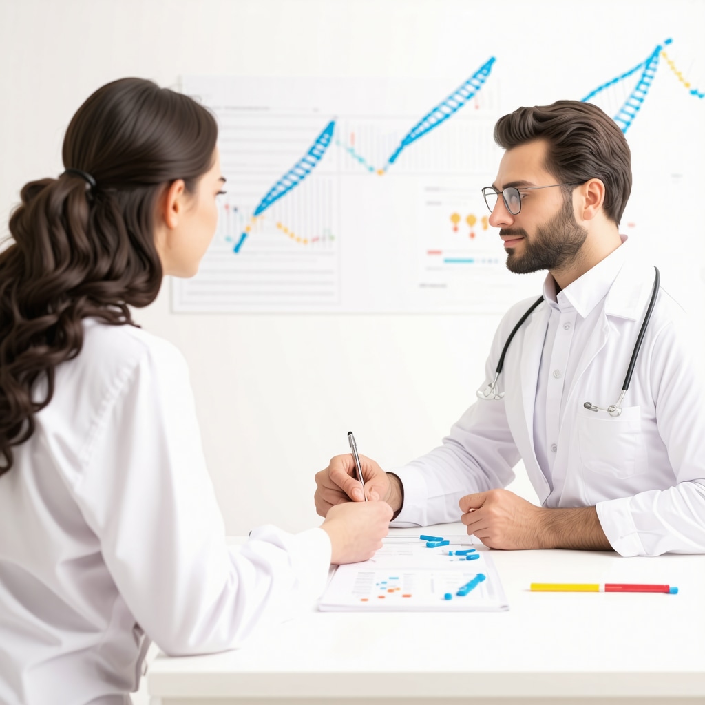 Patient and doctor reviewing genetic data and weight loss medication options