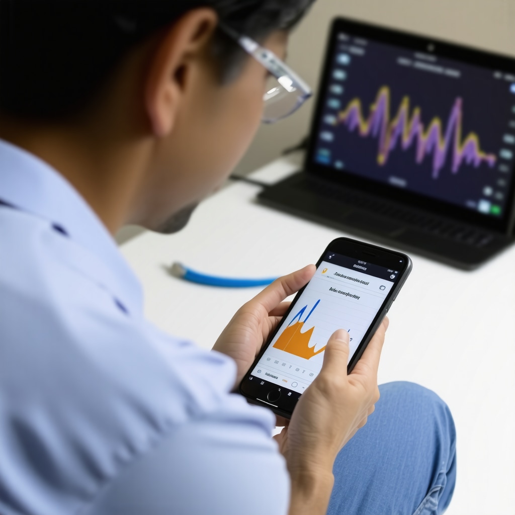 Patient viewing CGM data on smartphone during virtual medical consultation for weight loss management