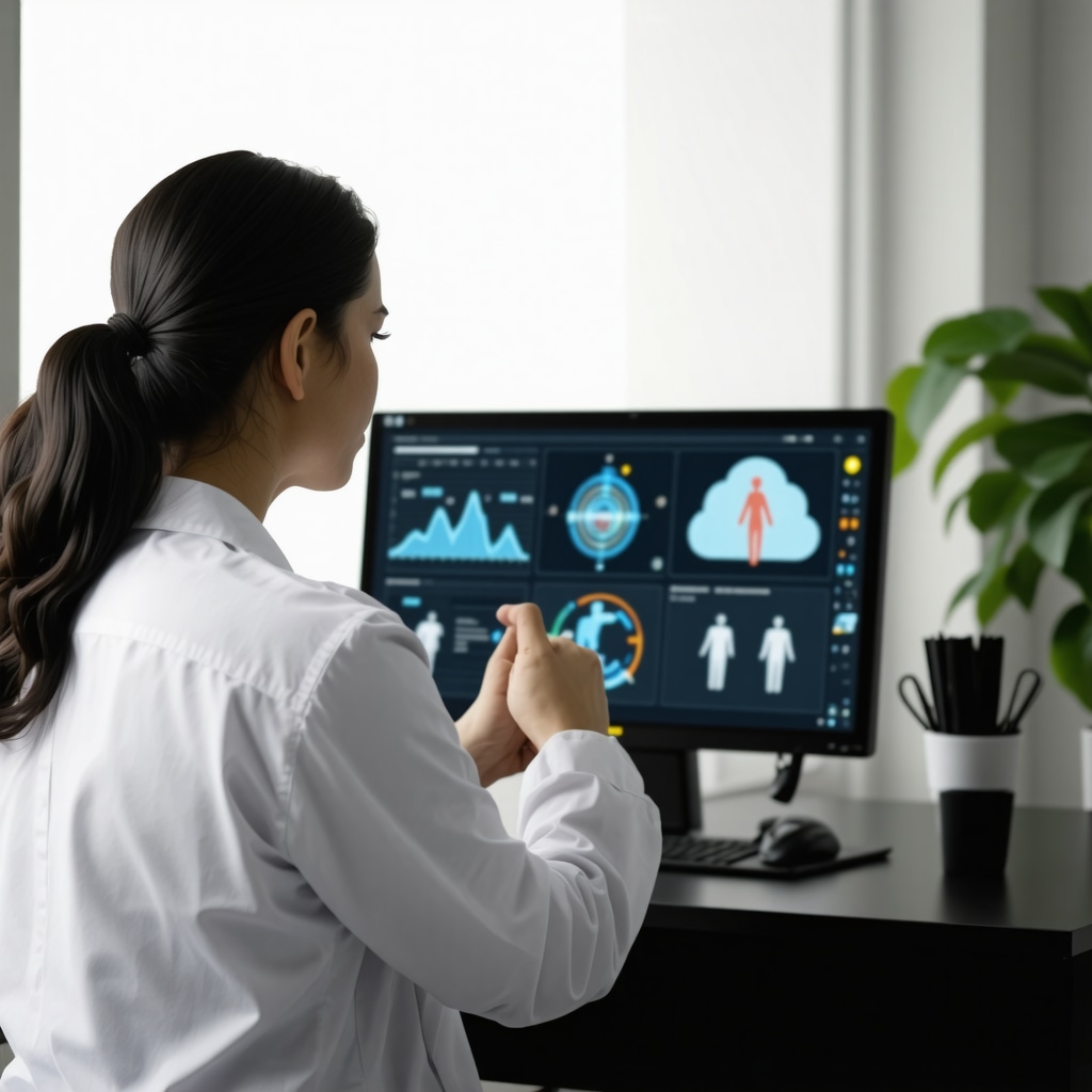 Patient consulting physician via telemedicine platform with biometric and behavioral health data visuals