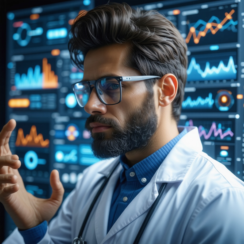 Digital interface displaying AI analytics with genetic and biomarker data for personalized injectable weight loss treatment
