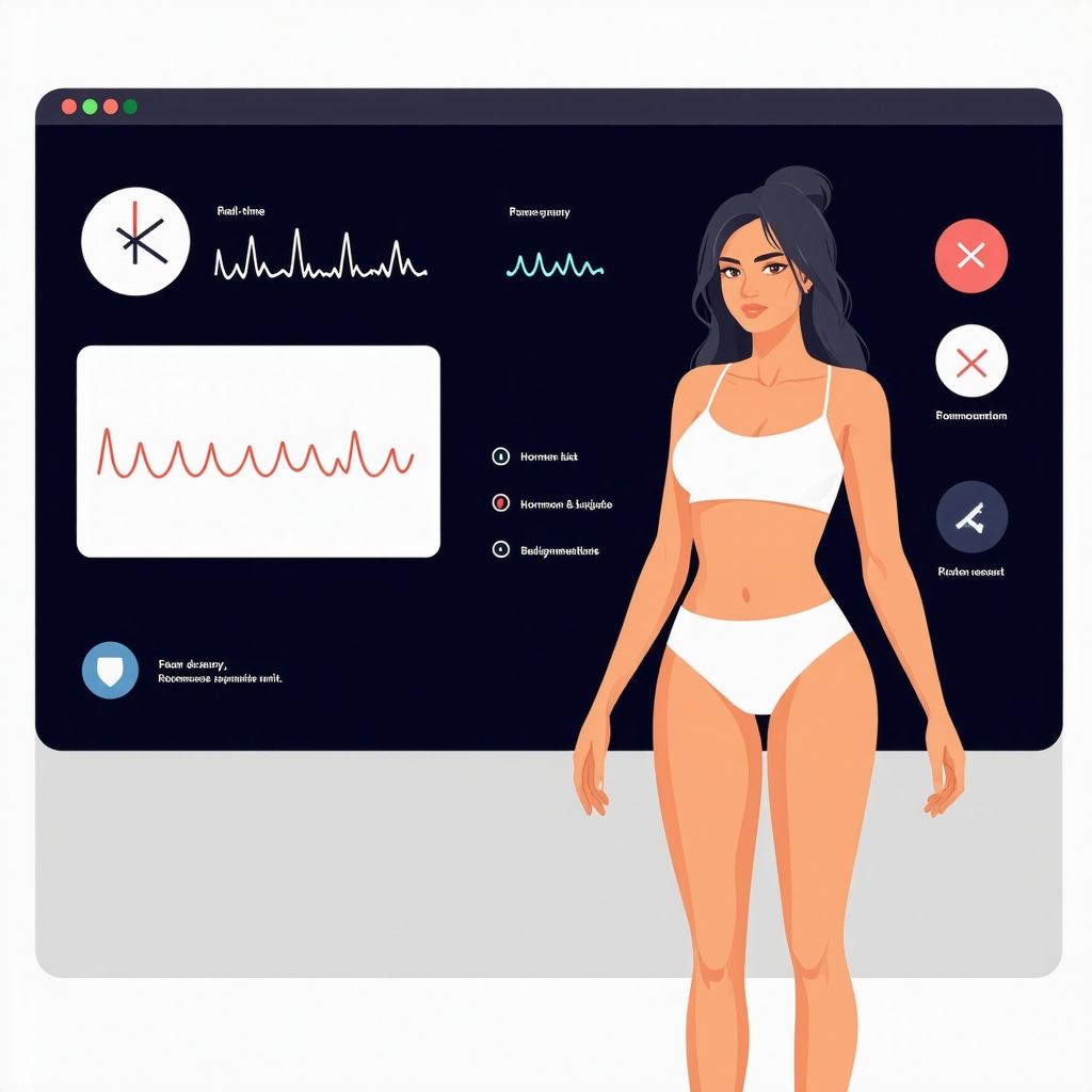 Digital dashboard displaying biometric data and hormone levels for personalized weight loss monitoring