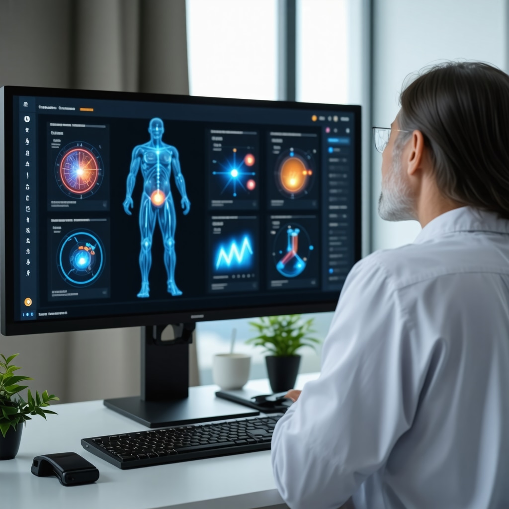Telemedicine platform displaying AI analytics and biometric monitoring for weight loss treatment