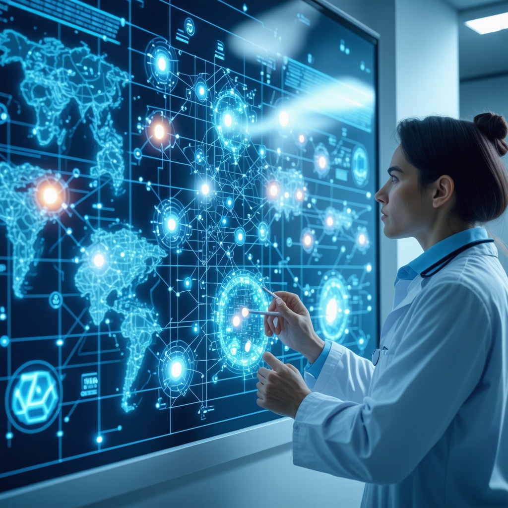 Doctor consulting AI-driven genomic and metabolic data for personalized weight loss treatment