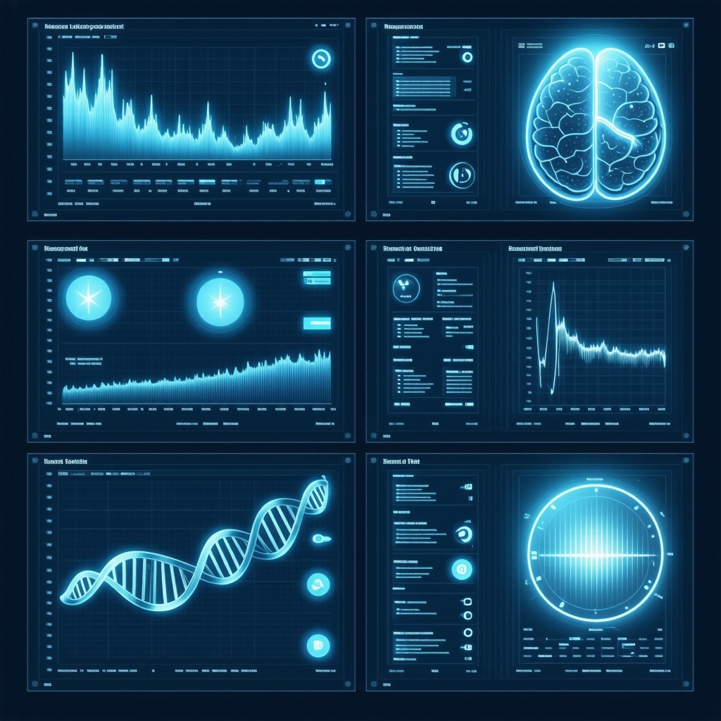 Visualization of AI analyzing genetic and metabolic data for weight loss drug qualification
