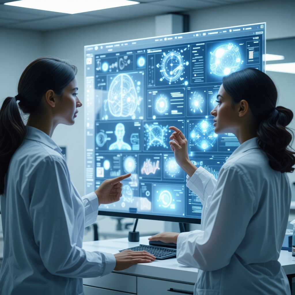 Patient consulting with AI-driven digital weight loss analytics in modern healthcare environment
