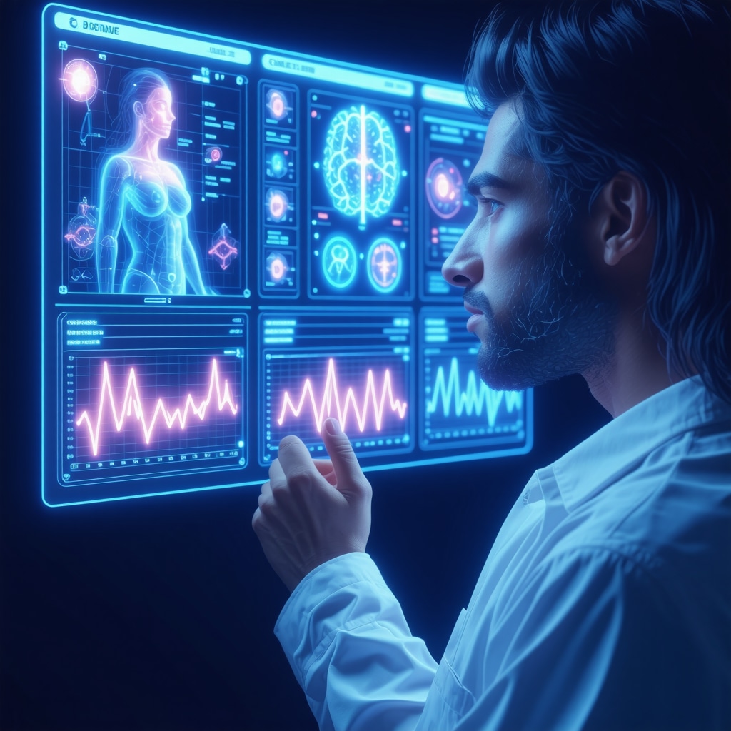 Person using AI-powered telemedicine platform with genetic and health data for weight loss
