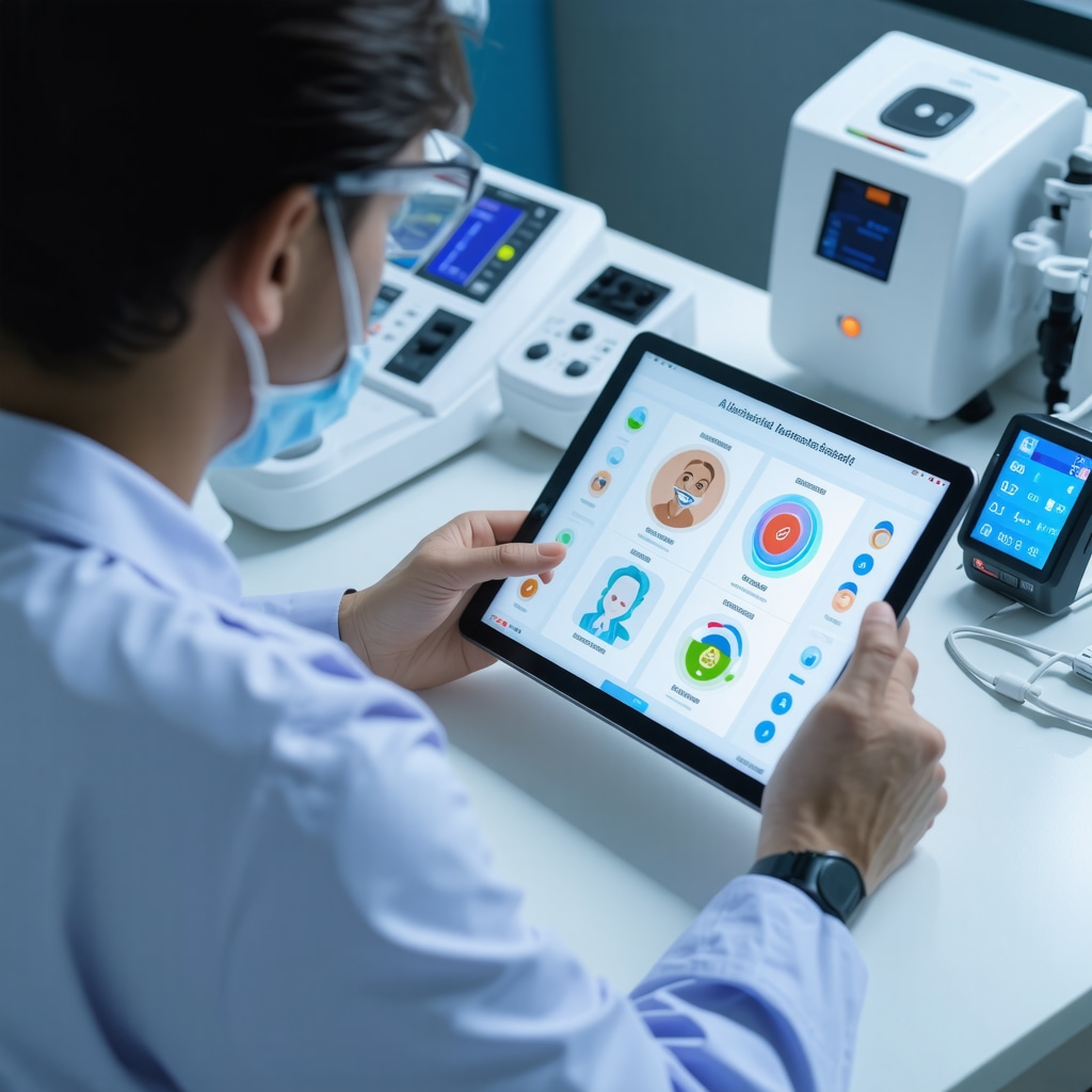 Doctor analyzing pharmacogenomic data and AI monitoring devices for personalized weight loss injections