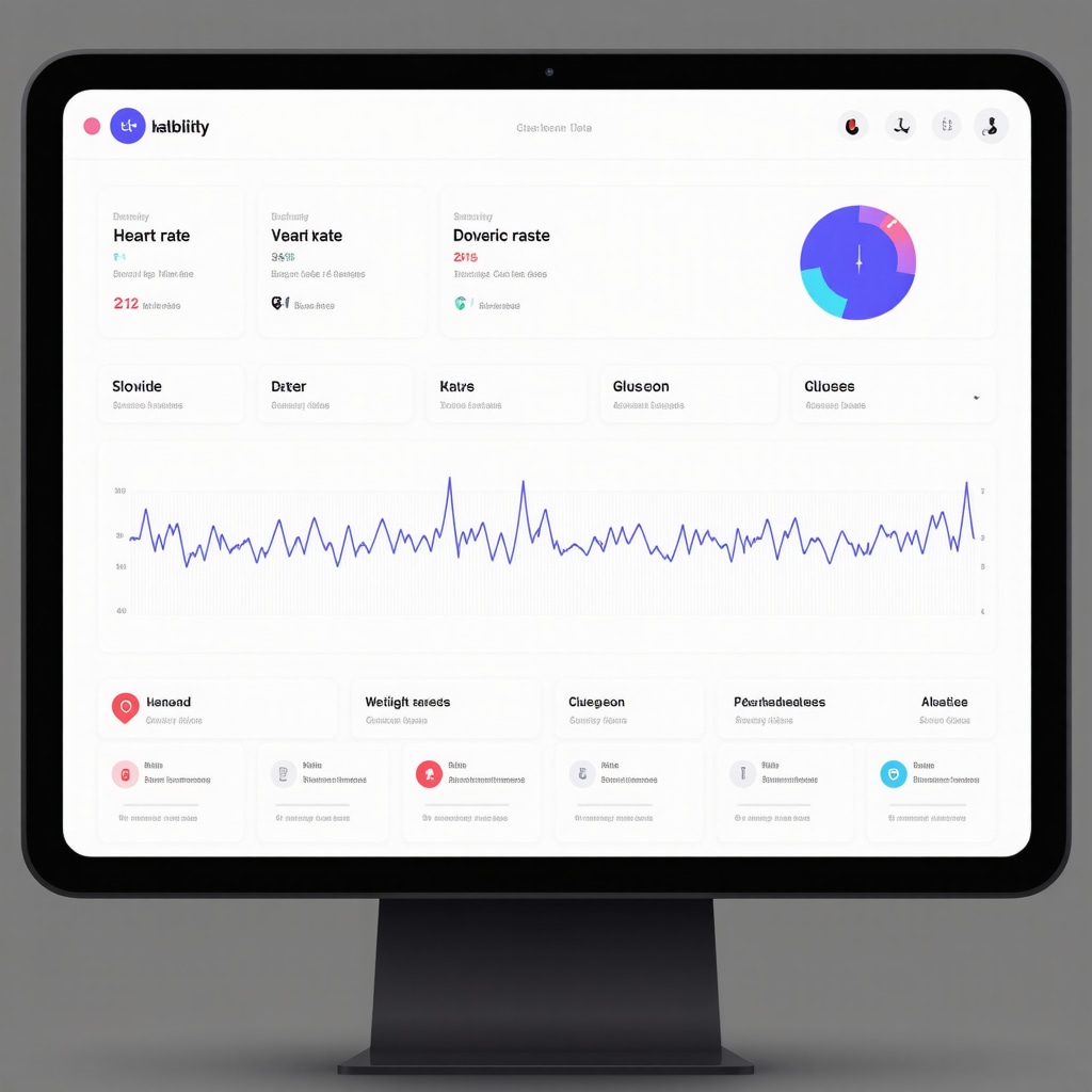 Digital dashboard showing biometric data for weight loss therapy monitoring