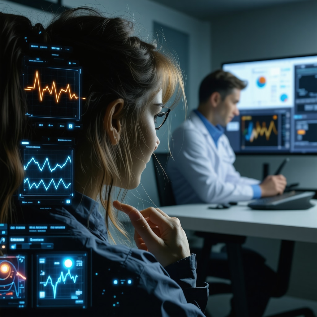 Digital health dashboard showing real-time biometric data and telemedicine consultation