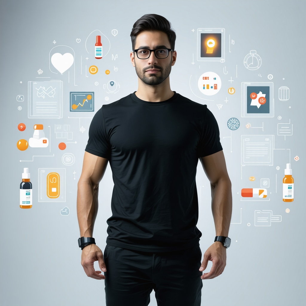 Illustration of wearable devices, AI analytics, and telemedicine supporting doctor-led obesity treatment