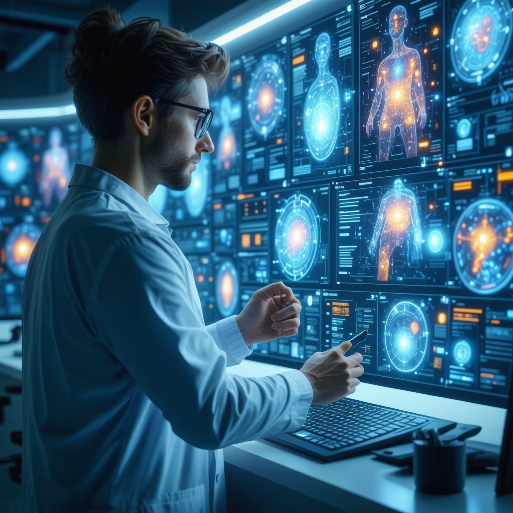 Doctor analyzing genomic and AI analytics for tailored weight loss plan