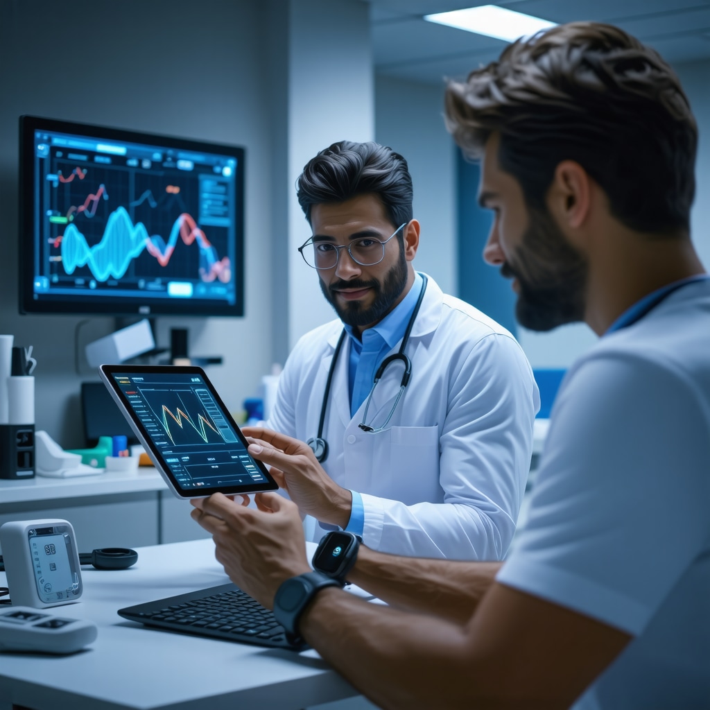 Medical professional reviewing pharmacogenomic and digital health data to tailor weight loss treatment