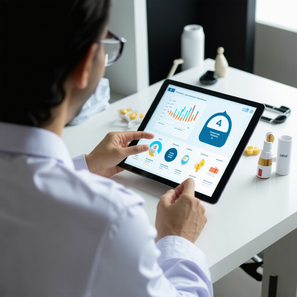 Doctor reviewing genetic data and AI analytics with patient for personalized weight loss therapy