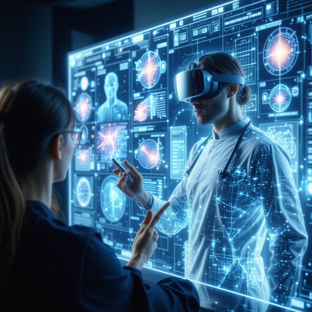Telemedicine session featuring genetic information display and virtual reality behavioral therapy tools