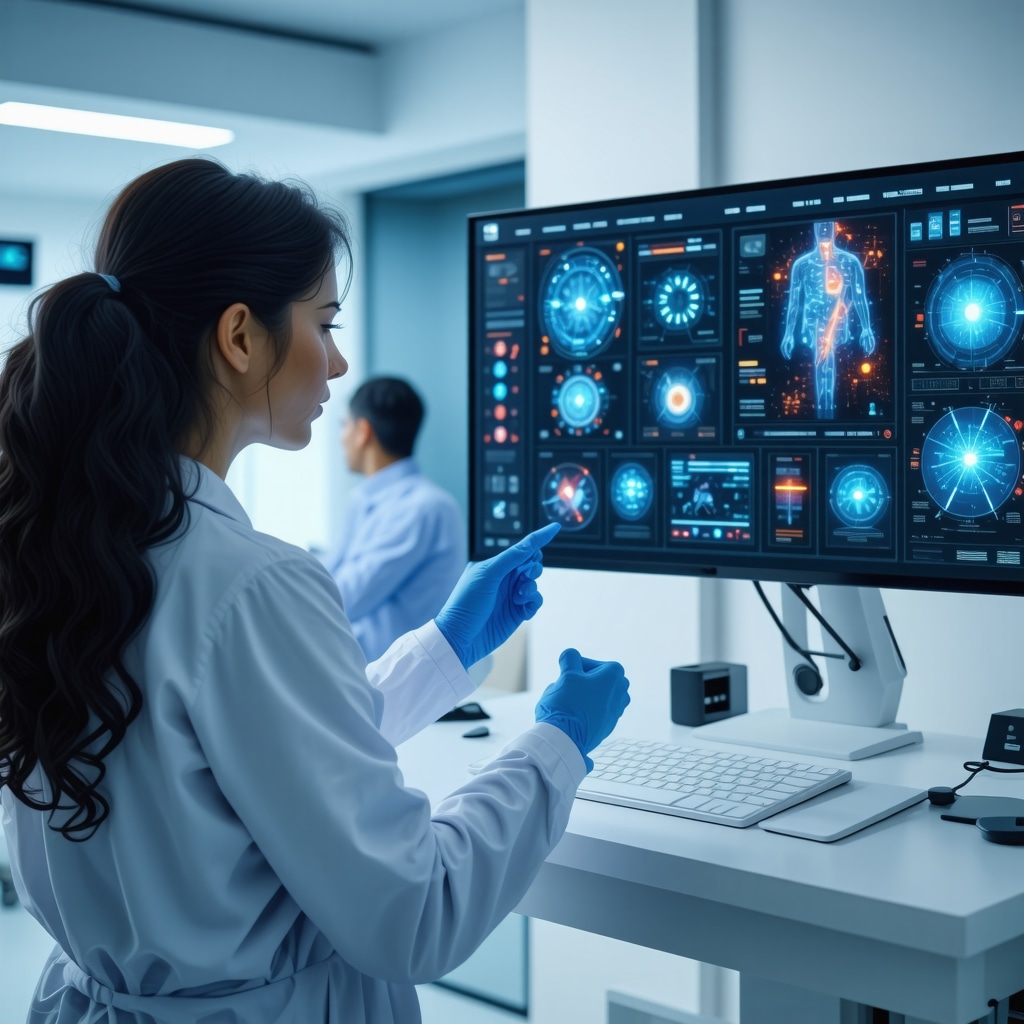 Telemedicine consultation featuring AI analytics and genetic data for personalized weight loss treatment