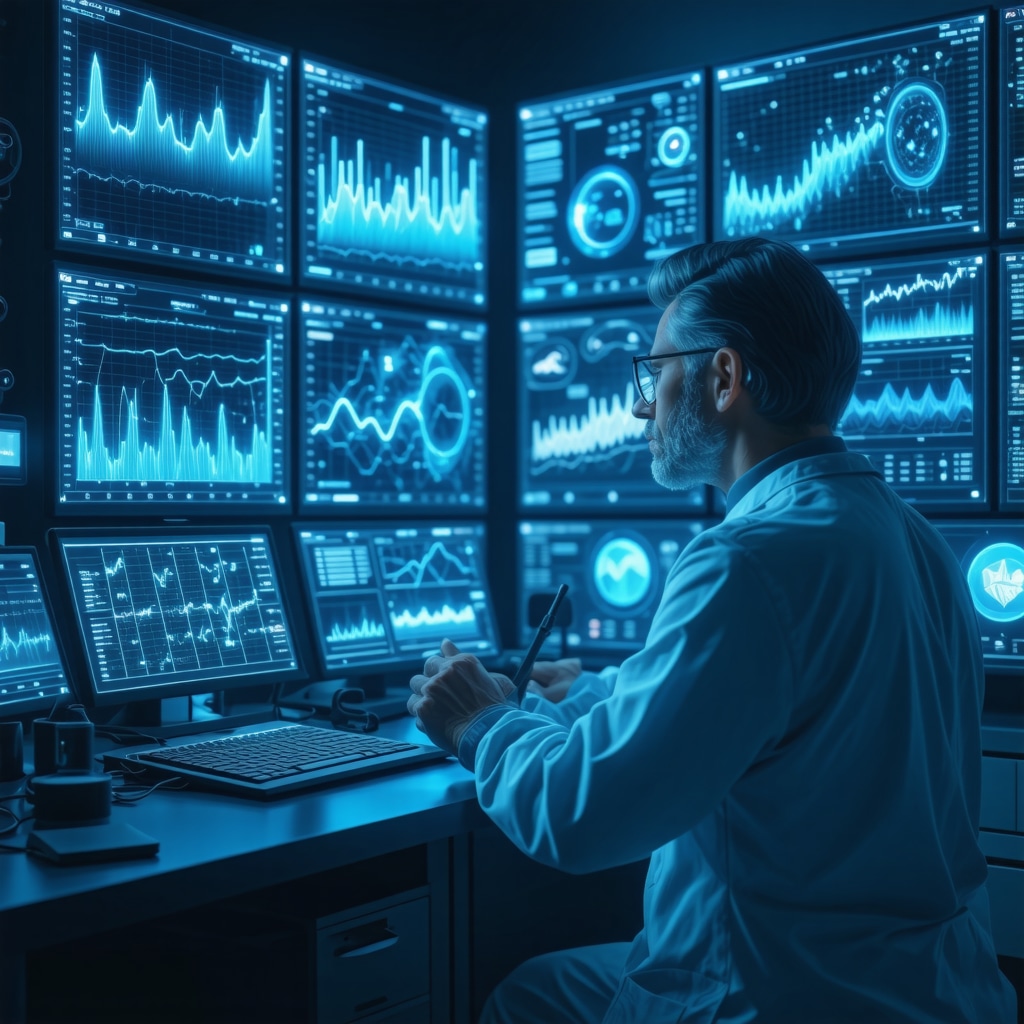 Healthcare professional reviewing AI and biomarker data for injectable weight loss treatment personalization