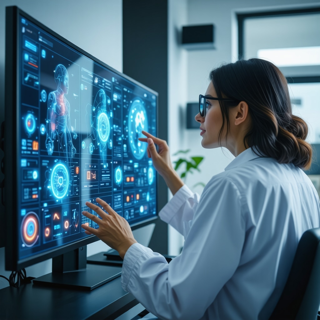 Clinician using AI-driven data analytics and patient with wearable devices for personalized telemedicine weight loss treatment