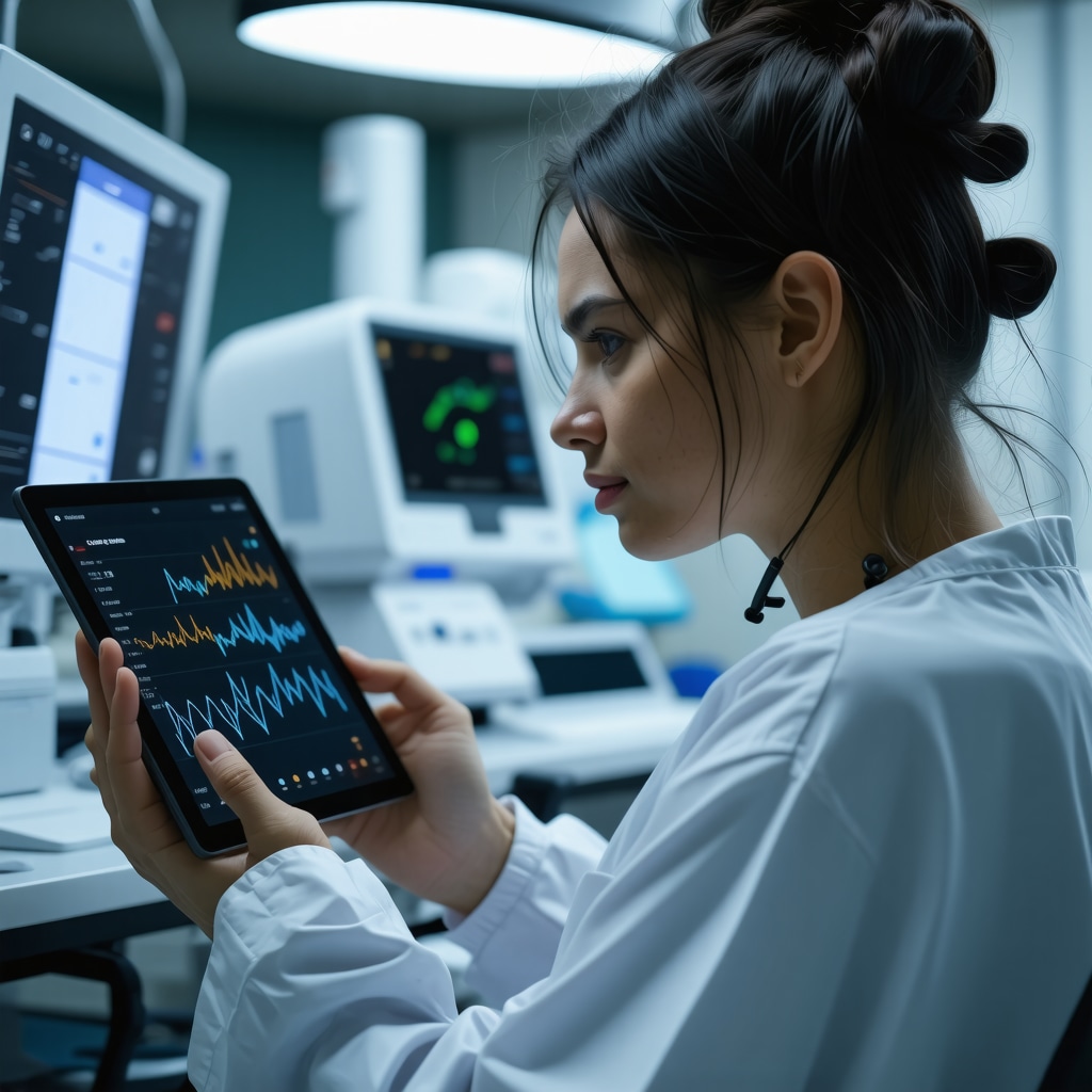 Patient with continuous glucose monitor and clinician reviewing digital data for injectable weight loss therapy optimization