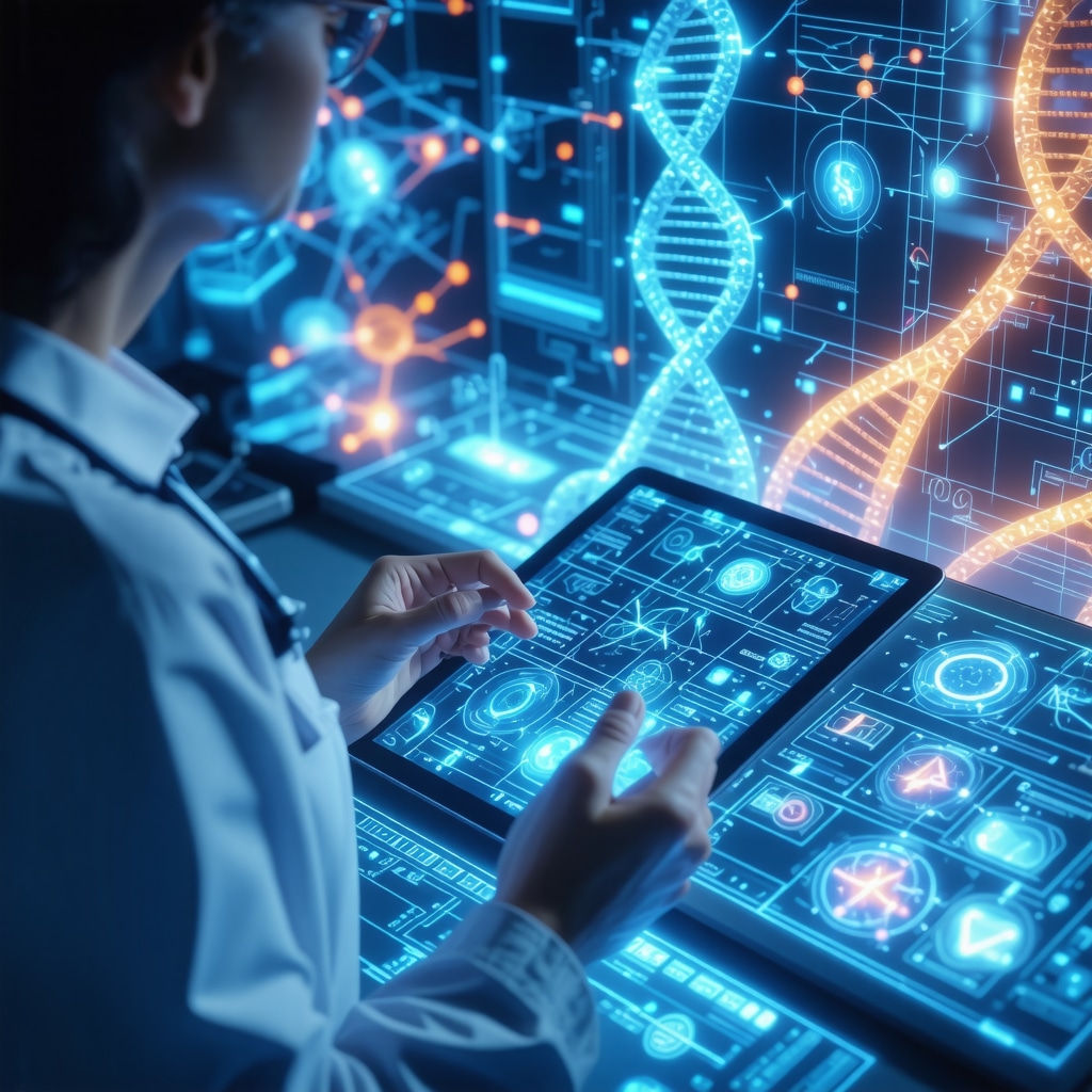 Doctor using digital tools to tailor prescription weight loss treatment based on genetic and metabolic data