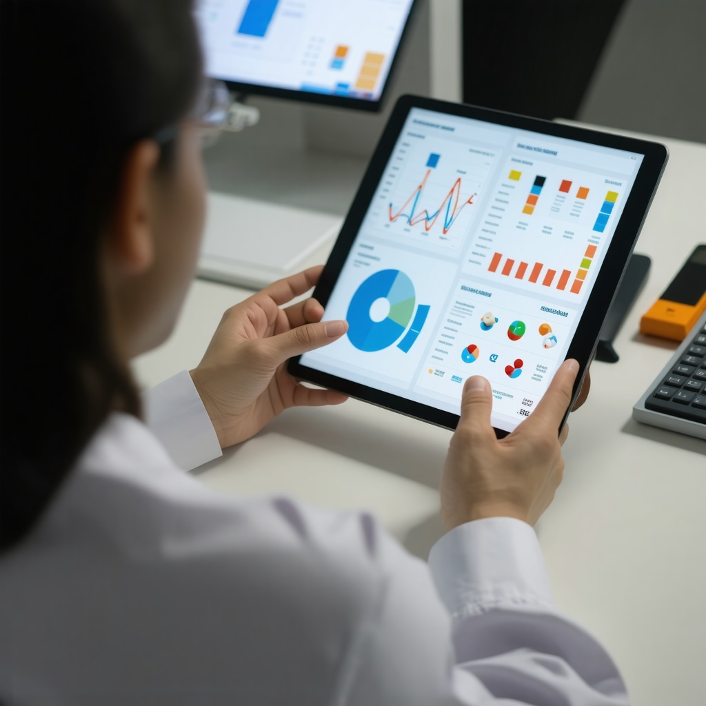 Patient consulting doctor with digital tools showing genetic profile and weight loss data
