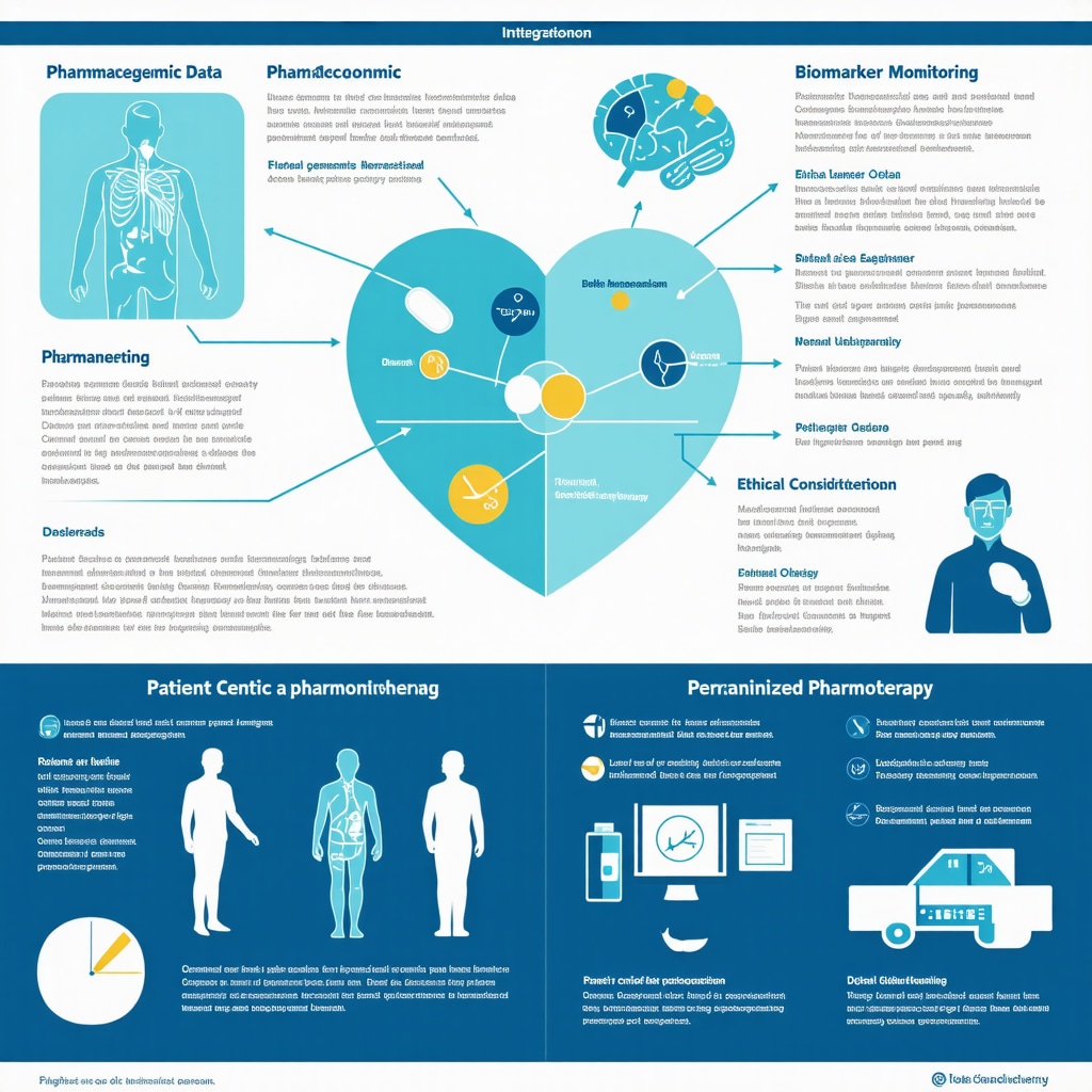 Infographic showing pharmacogenomics, biomarkers, and ethical access in obesity pharmacotherapy
