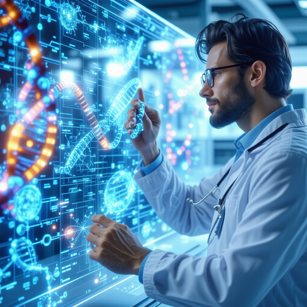 Doctor analyzing genetic and molecular data for personalized weight loss medication selection