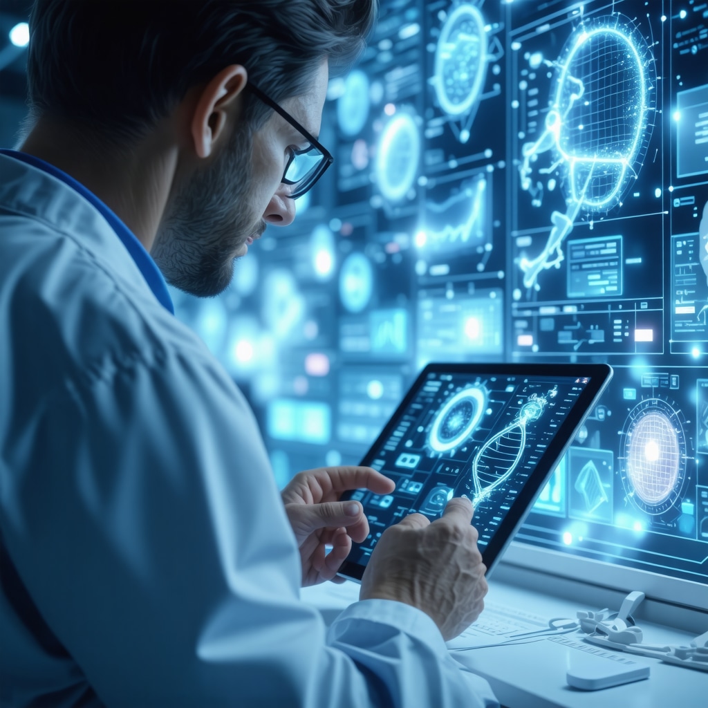 Physician reviewing genetic and digital health data for personalized obesity pharmacotherapy