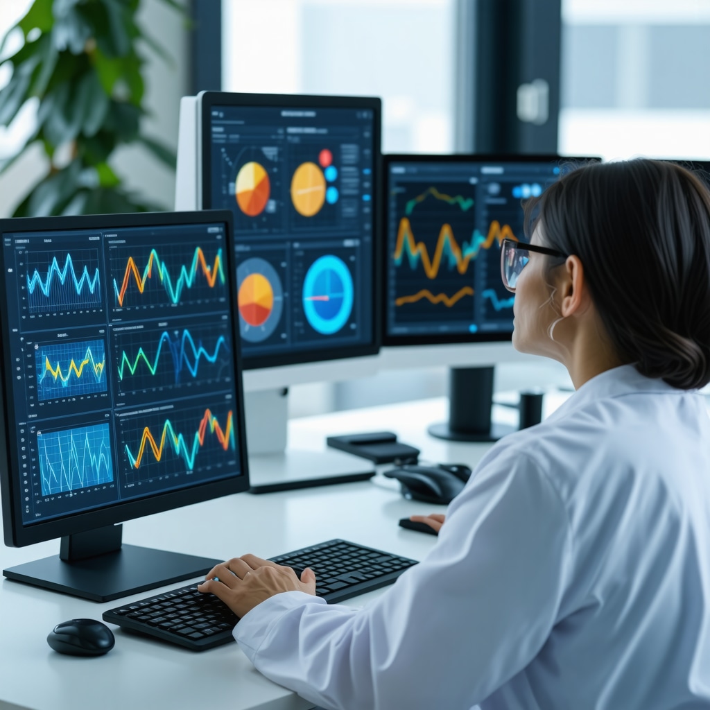 Doctor reviewing genetic and metabolic charts during telemedicine consultation for obesity treatment