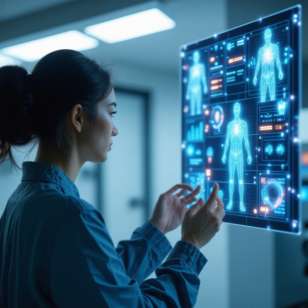 Person engaging in telemedicine weight loss consultation with biometric data and AI technology