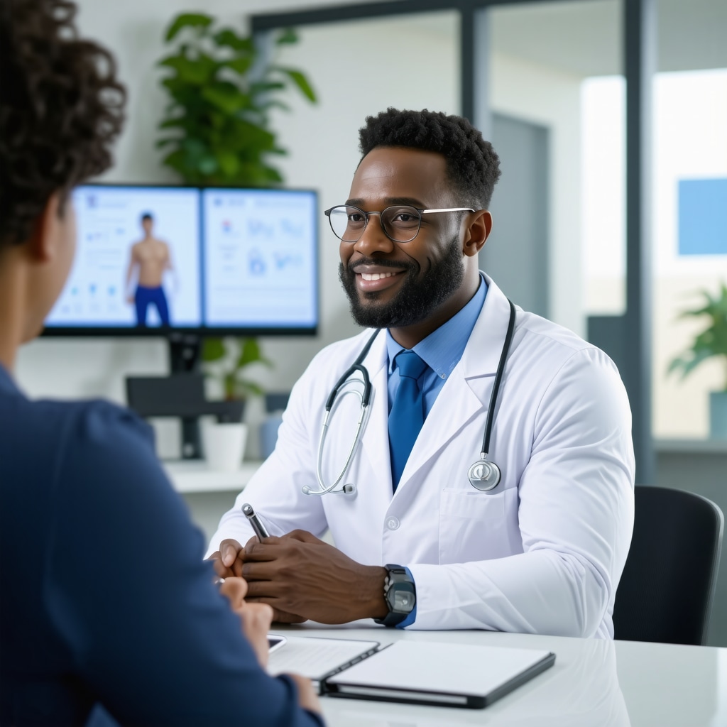 Doctor using telemedicine and digital health tools for personalized obesity pharmacotherapy management