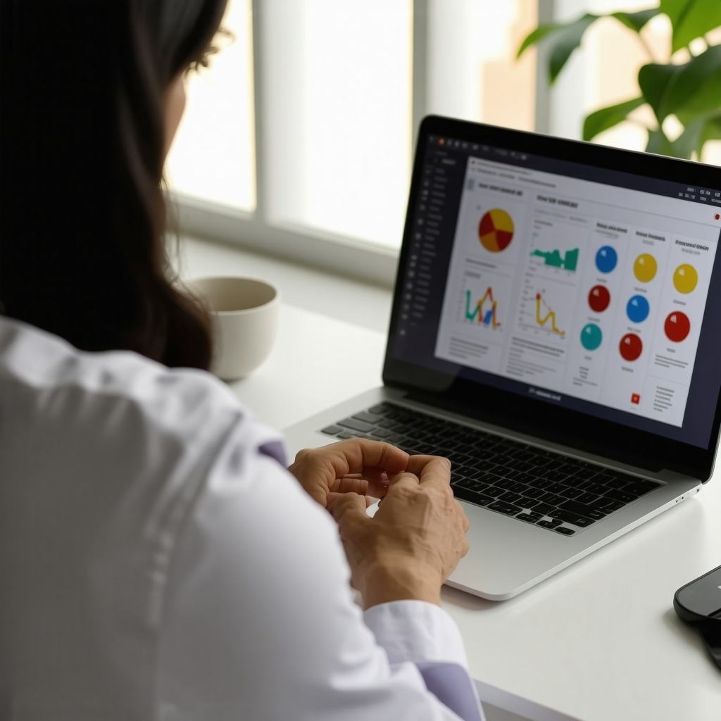 Doctor and patient telemedicine session discussing personalized weight loss medication options with charts and gene analysis visible