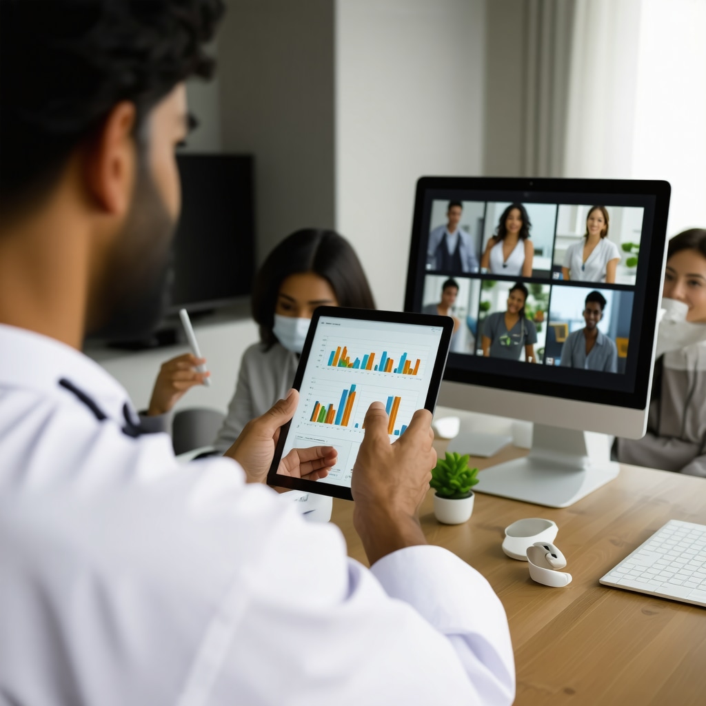 Doctor conducting a telemedicine consultation discussing personalized weight loss plans with patients