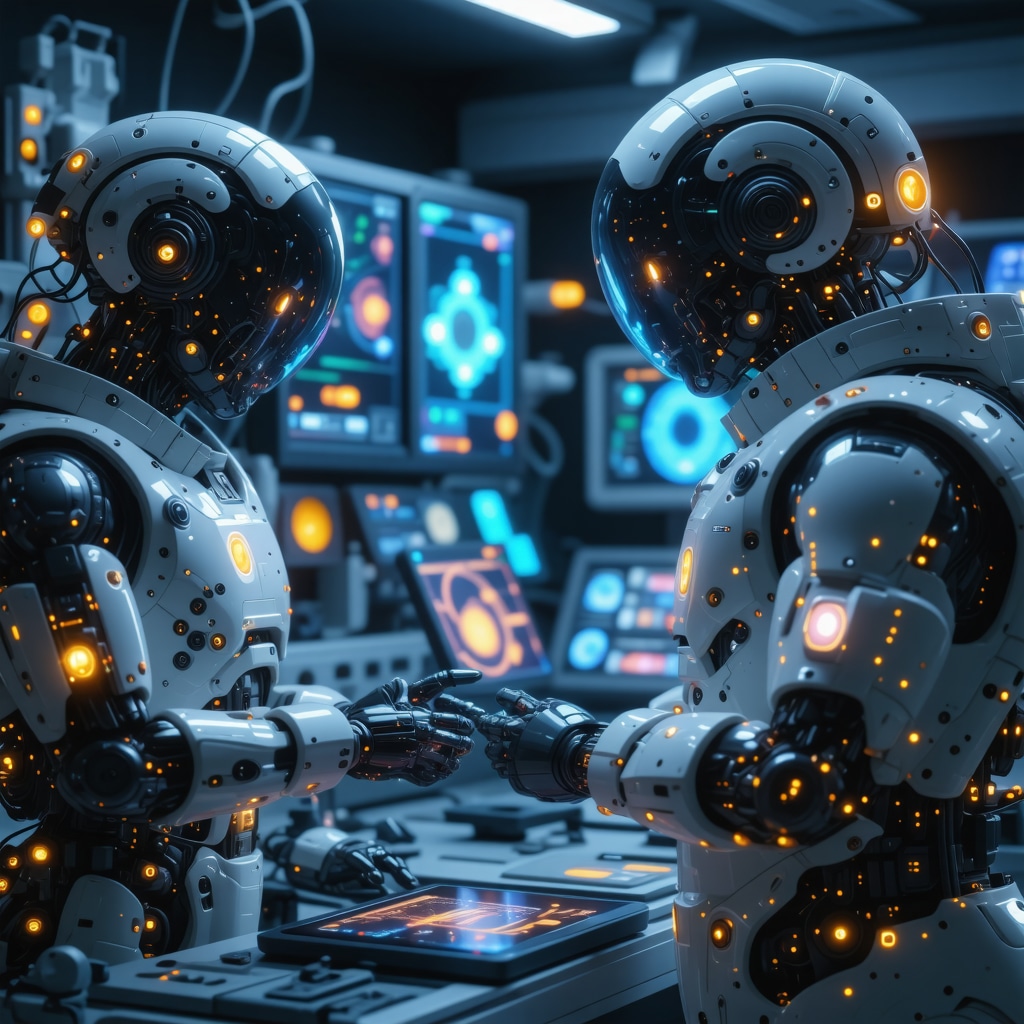 Illustration of AI-driven telemedicine platform with digital health devices and healthcare professionals analyzing data in a modern clinic