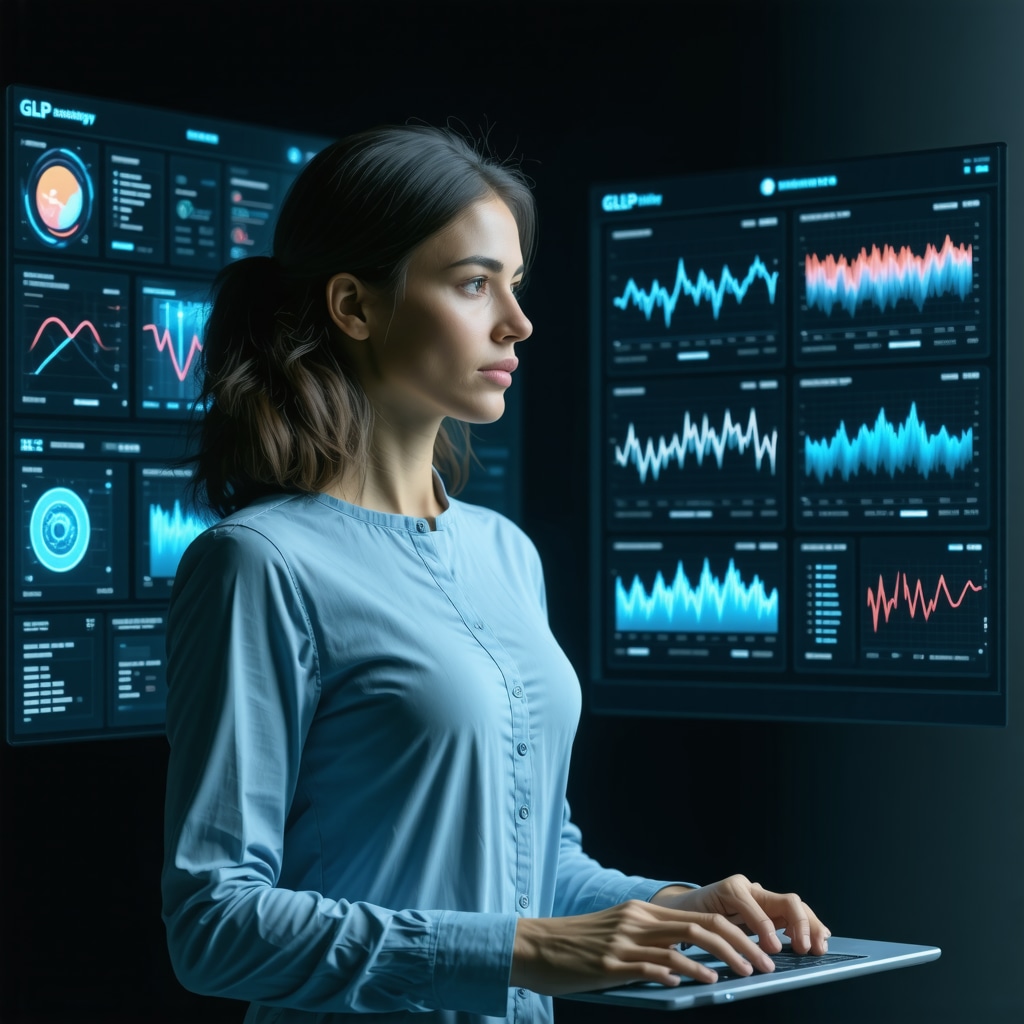 Illustration of wearable device data dashboard for personalized GLP-1 obesity treatment