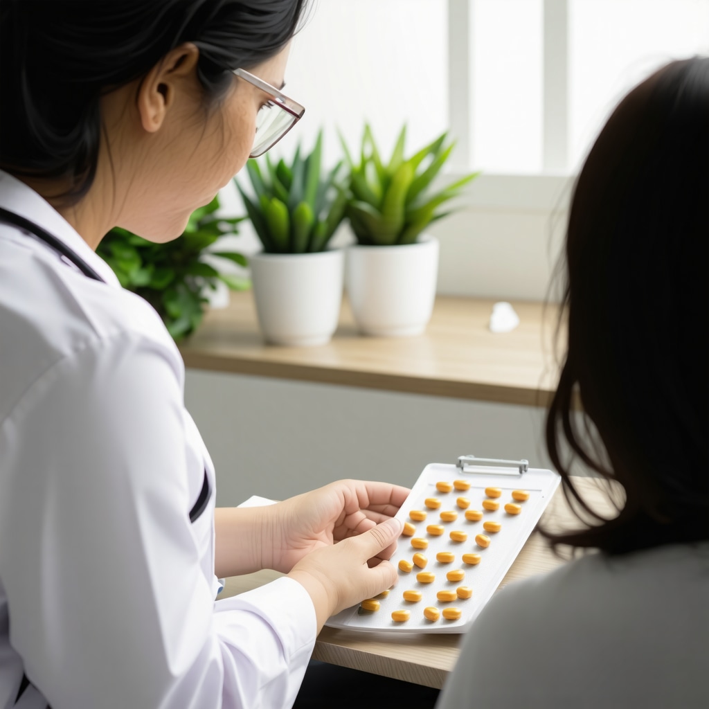 Healthcare professional discussing weight loss options with patient in clinical setting