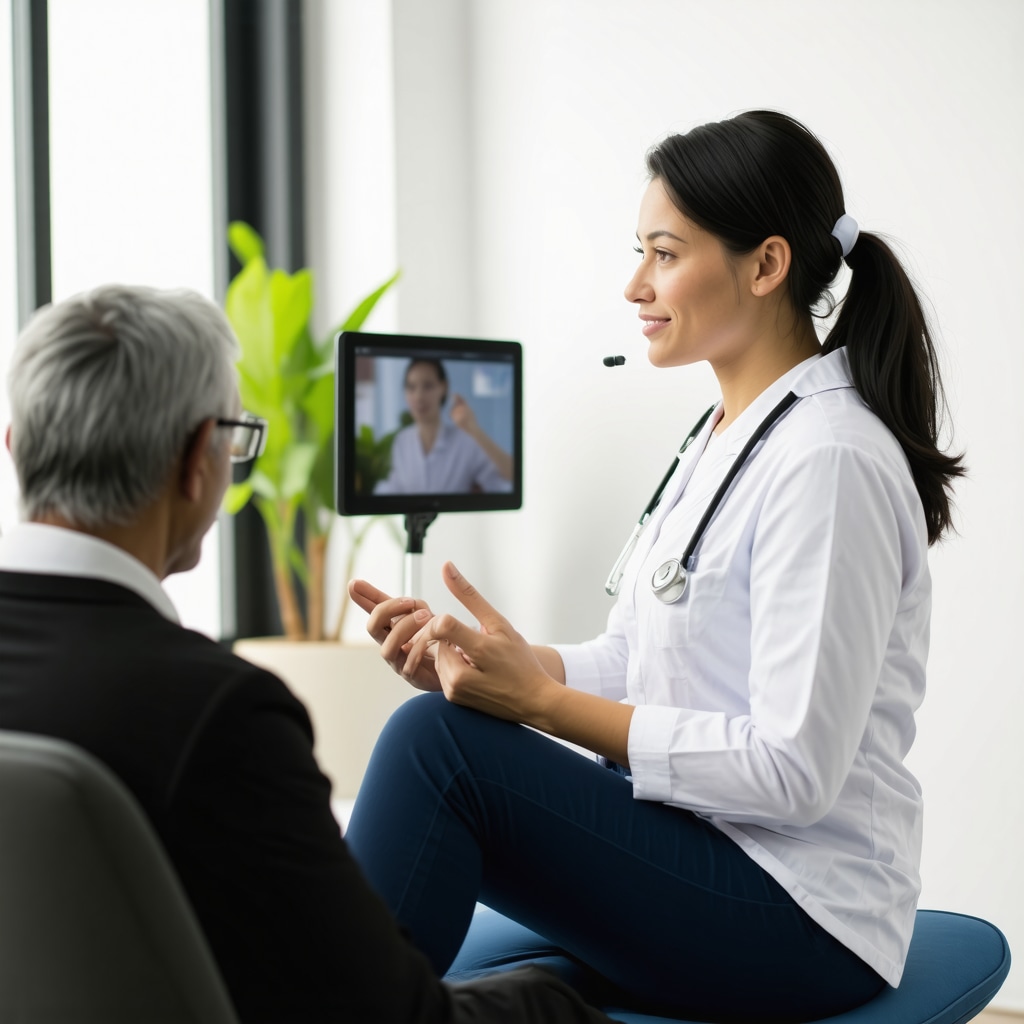 Healthcare professional and patient discussing weight loss plans through telemedicine