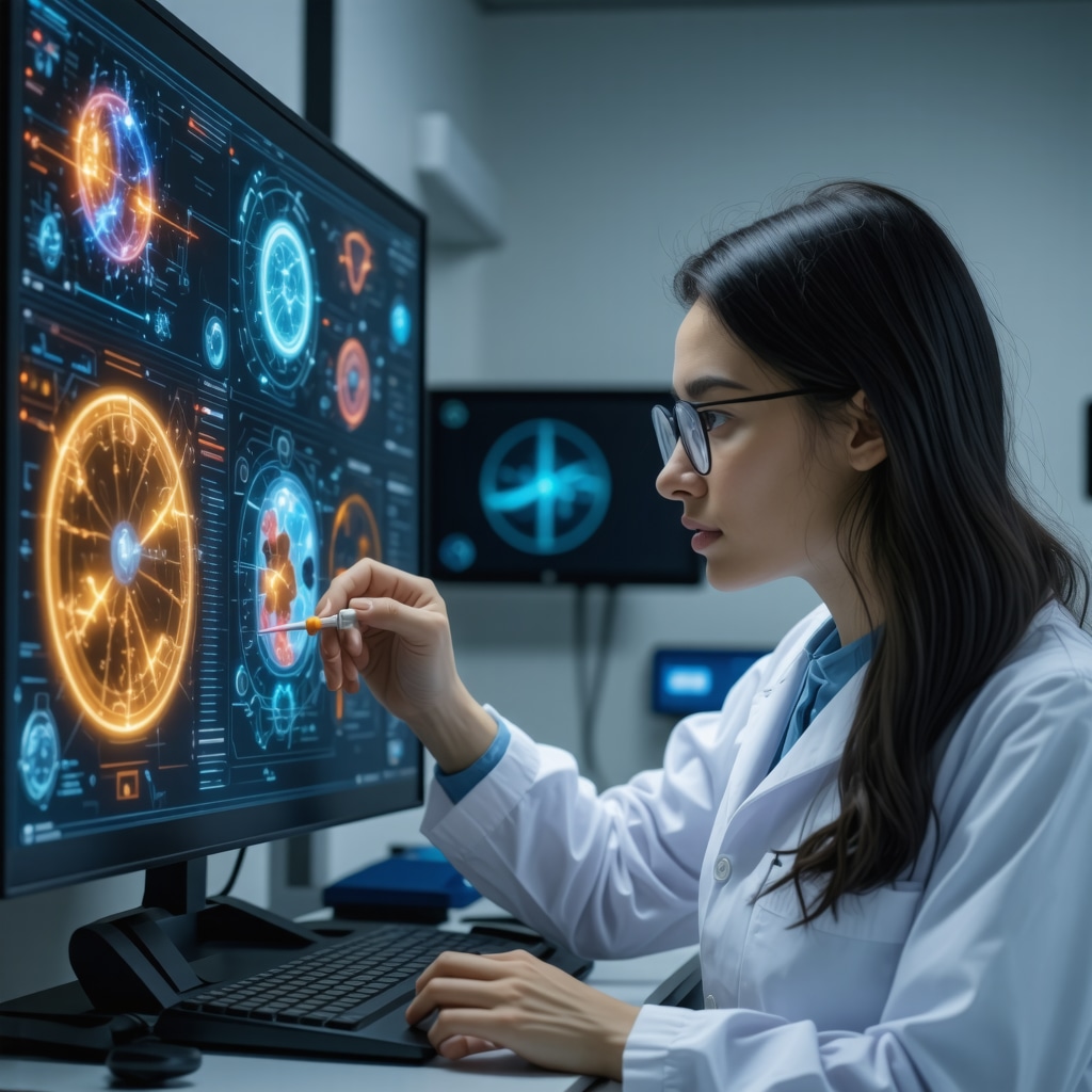 Modern medical clinic with genetic testing and AI health analytics