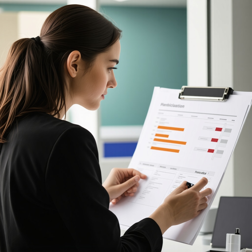 Medical professional analyzing patient data for sustainable weight management
