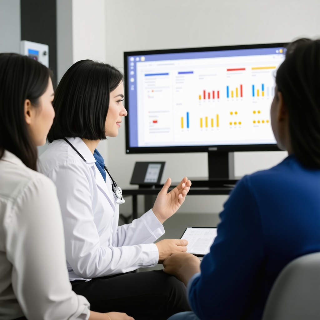 Doctor discussing new weight loss medications with patient in a modern clinic.