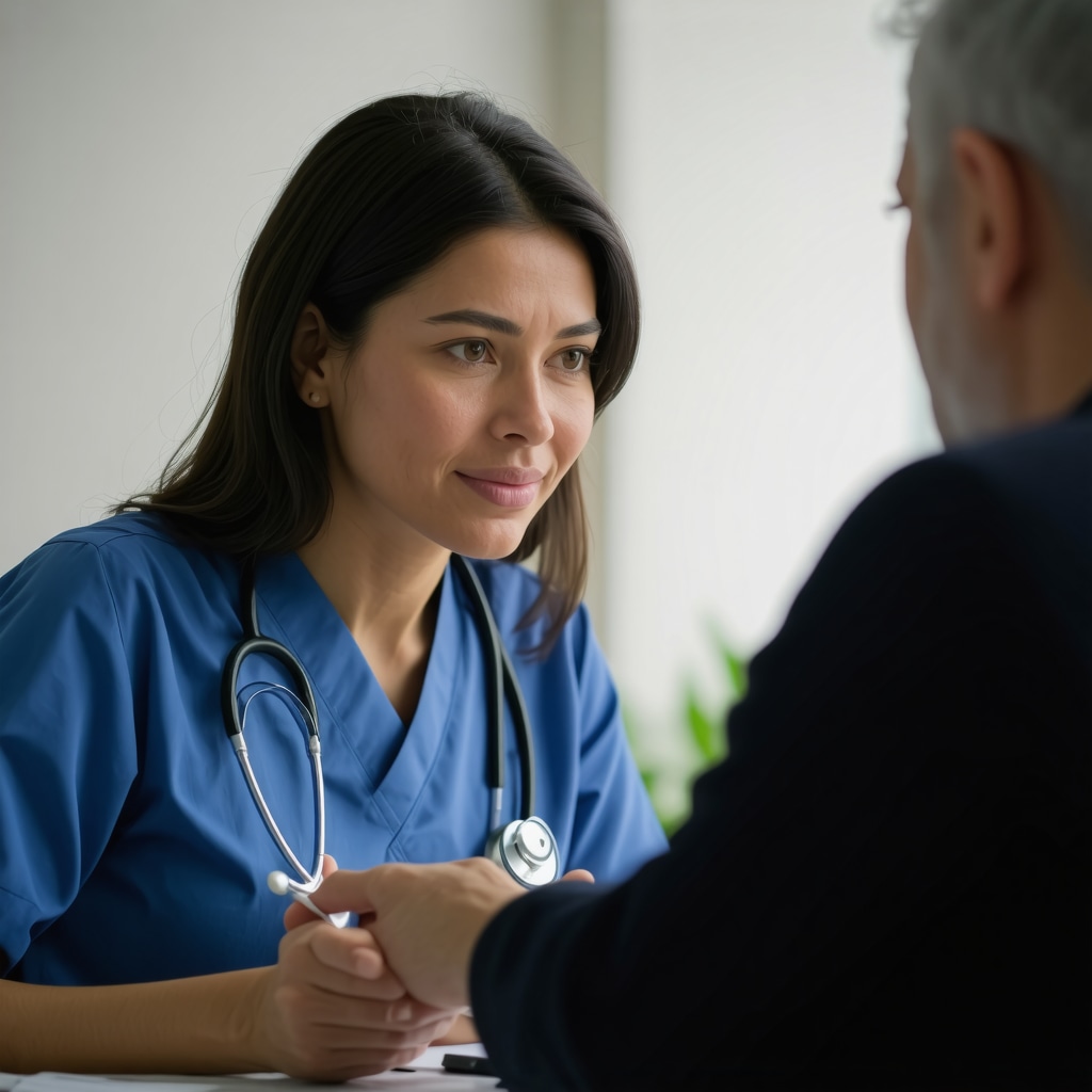 Doctor discussing health data with patient for weight loss medication safety