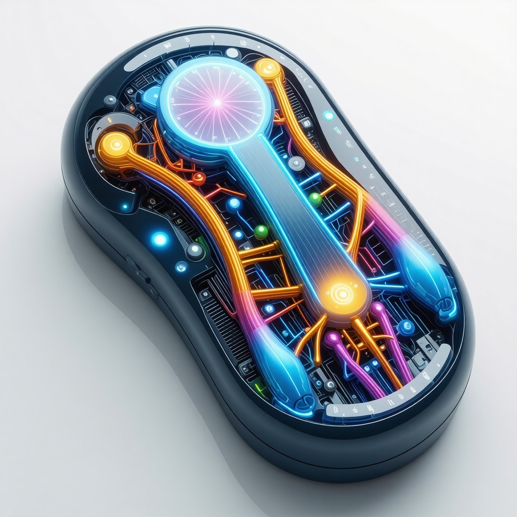 A futuristic medical device incorporating nanotechnology for weight management, emphasizing innovation and patient comfort