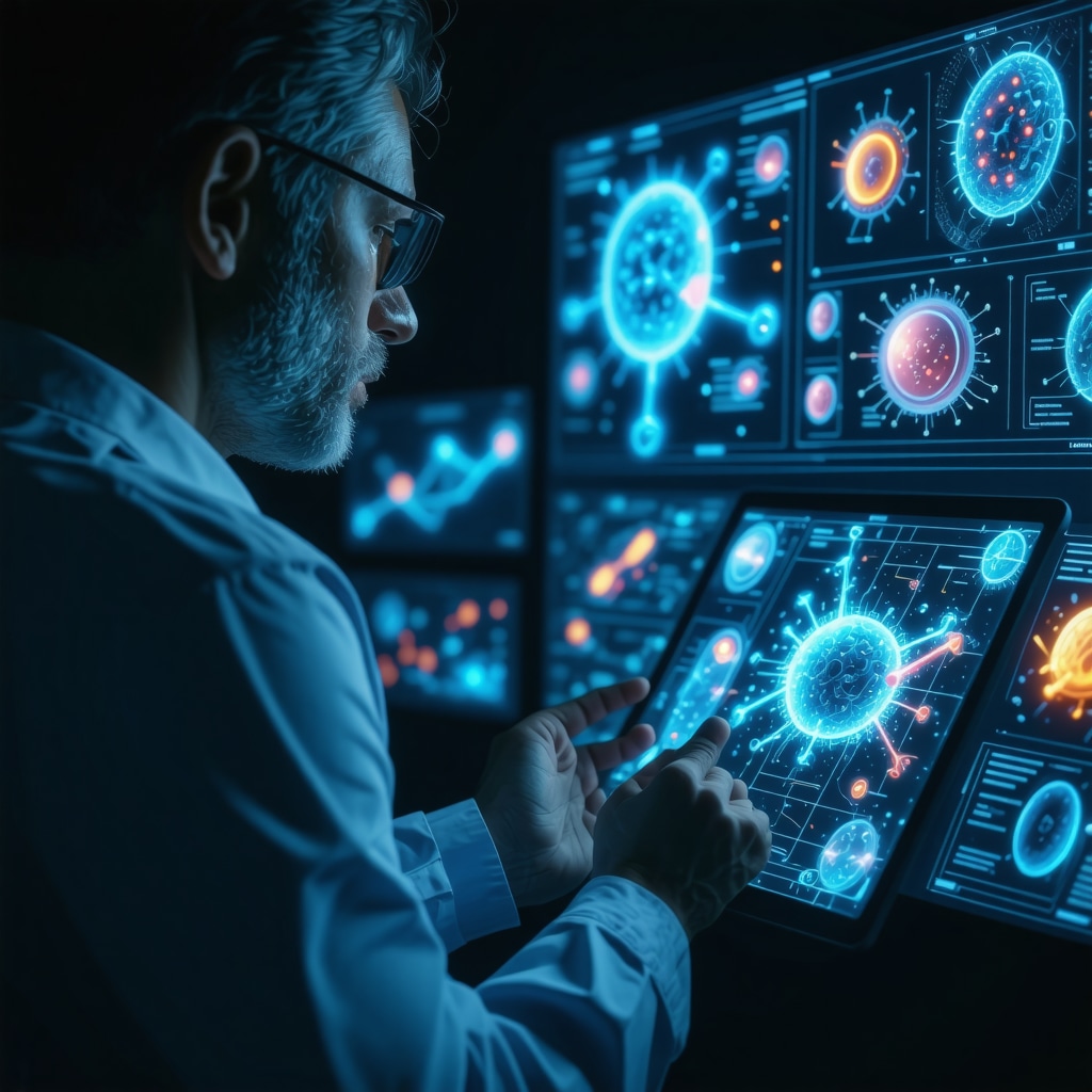 Doctor using digital tablet displaying genetic and AI data for personalized GLP-1 weight loss therapy