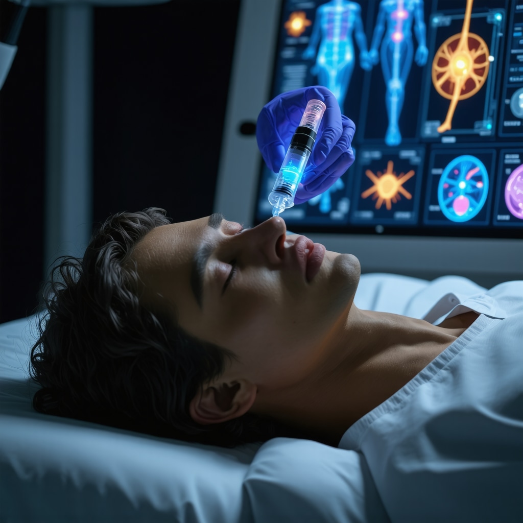 Illustration of a patient receiving a personalized weight loss injection with AI and digital health support